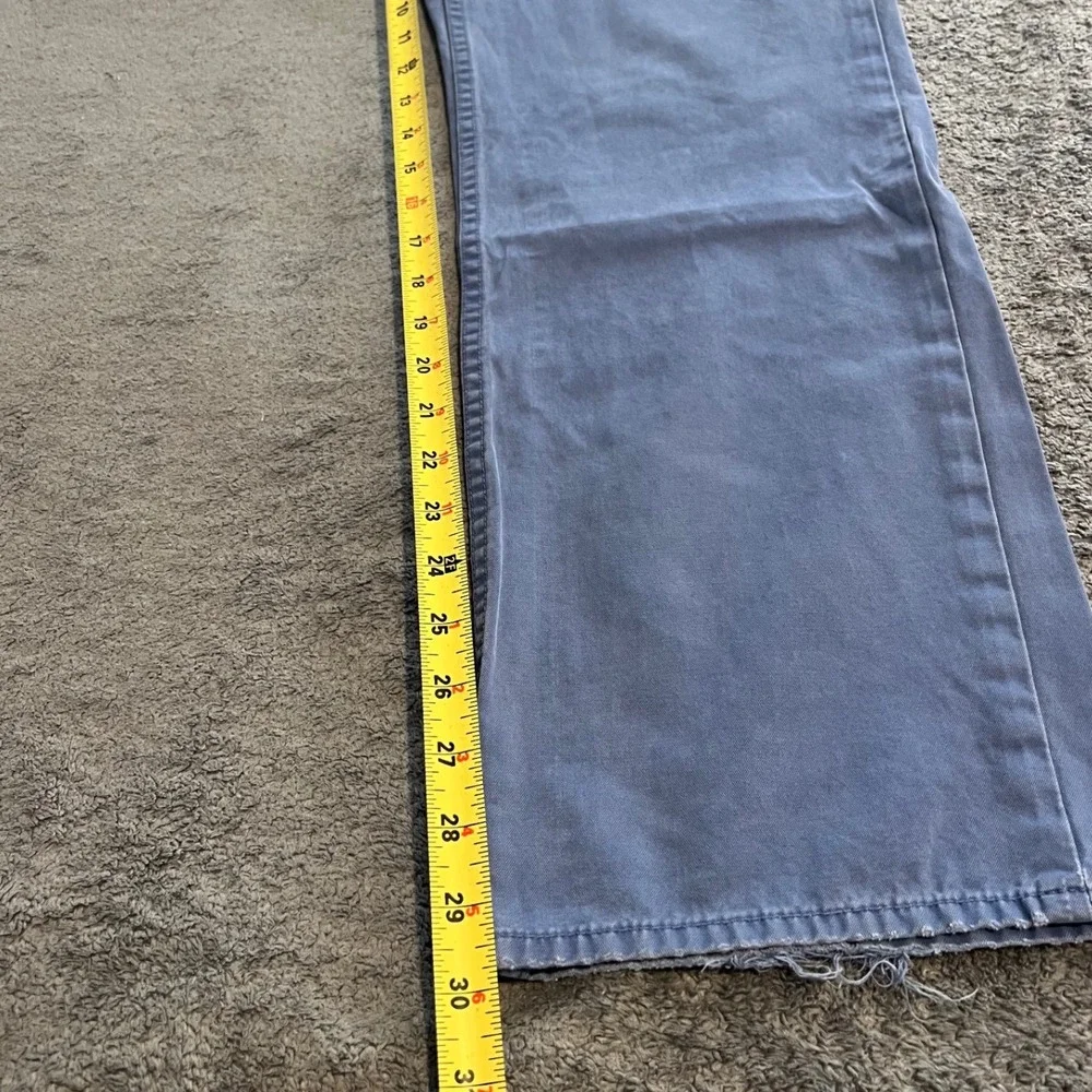 Vintage Polo Ralph Lauren Mens Straight Leg Chinos Blue Faded Cotton Pants 31x30
